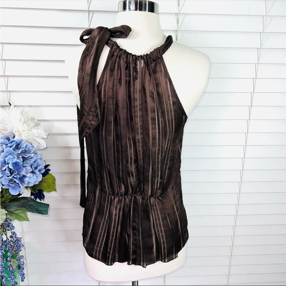 GORGEOUS Trina Turk 100% Silk Top, Like New, Size M - Beautiful Rich Brown! - Picture 5 of 6